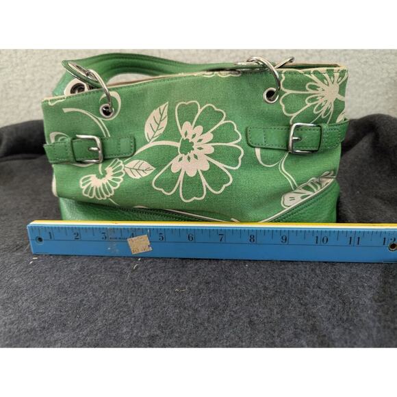 Tommy Hilfiger Green Denim Floral Women`s Handbag Used Y2K 90s - Picture 2 of 12